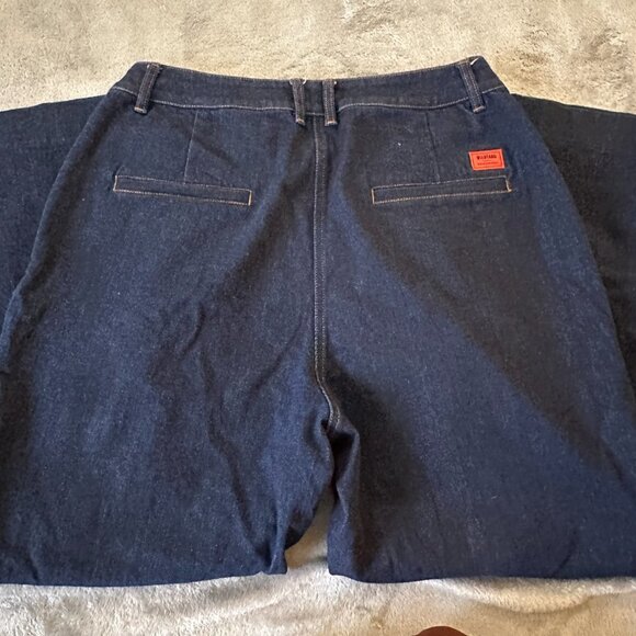 Wild Fang WildFang The Essential Wide Leg Denim Trouser Pleated Jeans Women's 16 - Picture 8 of 8